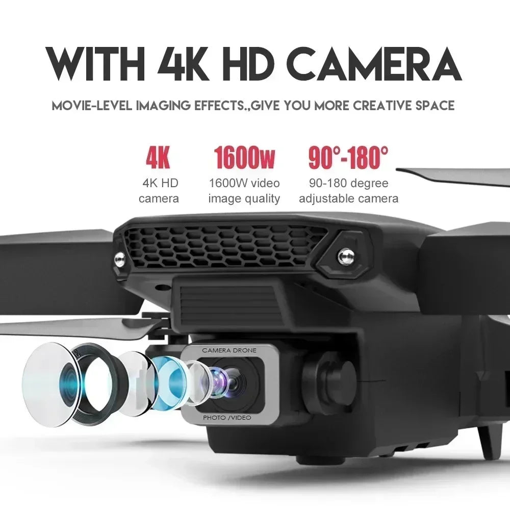 Dron RC plegable E88 Pro nuevo 2025 con cámara HD 4K/1080P, WiFi FPV, retención de altura