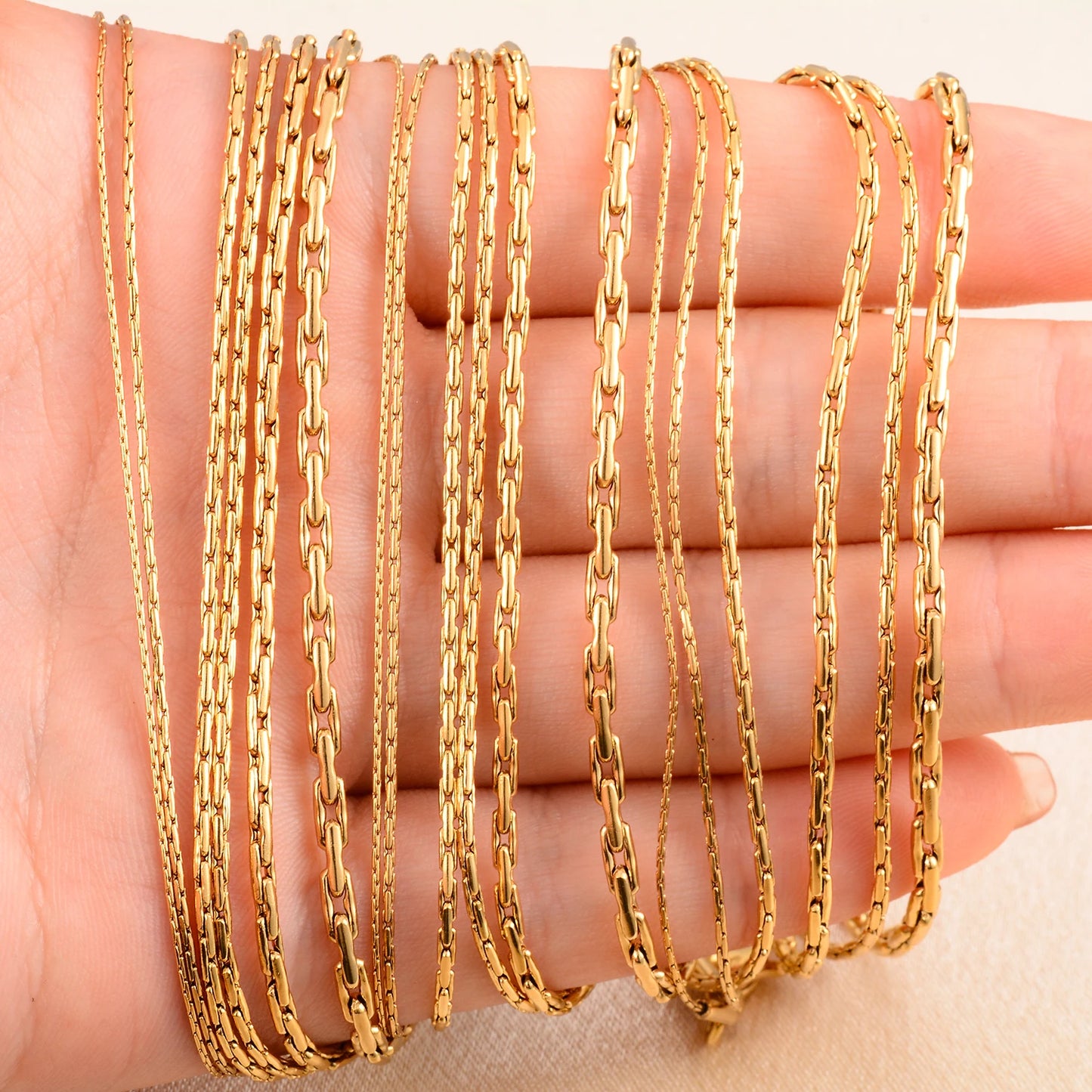 0.6/0.8/1/1.2/1.8/2.3mm Stainless Steel Gold Color Vertikal Tiny Chain Women Men's Necklace Party Gift Jewelry