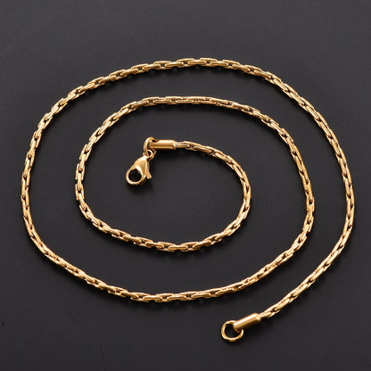 0.6/0.8/1/1.2/1.8/2.3mm Stainless Steel Gold Color Vertikal Tiny Chain Women Men's Necklace Party Gift Jewelry