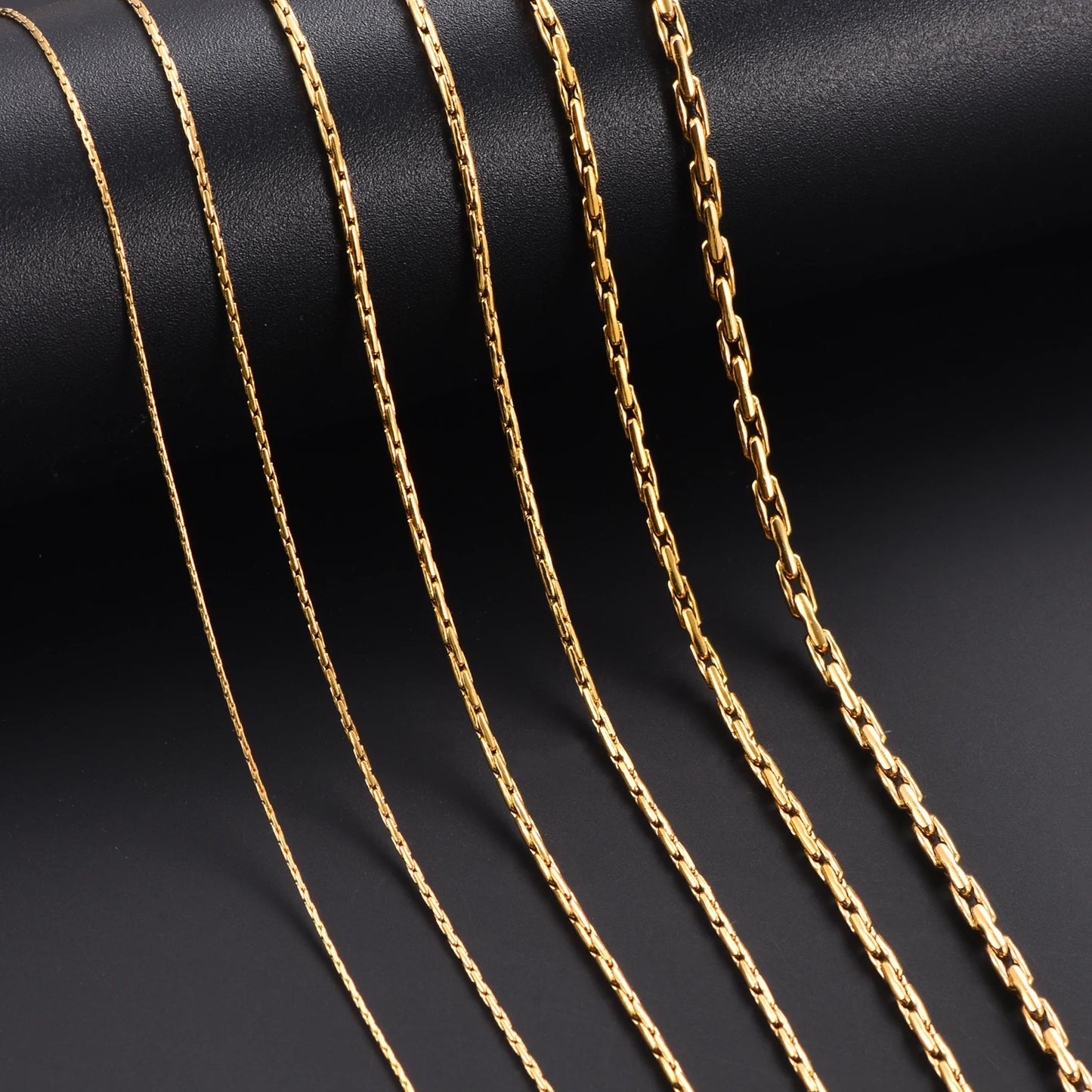 0.6/0.8/1/1.2/1.8/2.3mm Stainless Steel Gold Color Vertikal Tiny Chain Women Men's Necklace Party Gift Jewelry